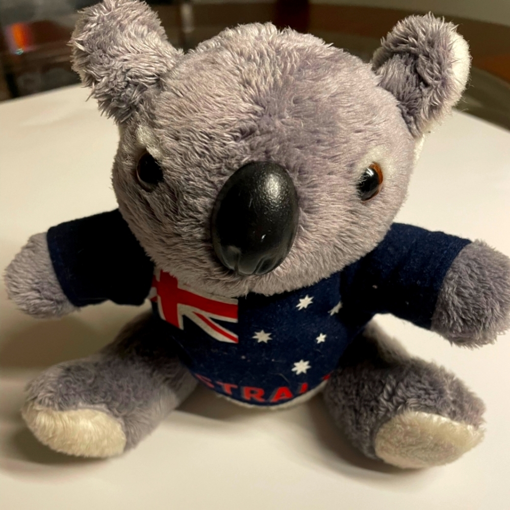 Koala Bear Plush Stuffed Animal Souvenir of Australia Blue Flag Shirt